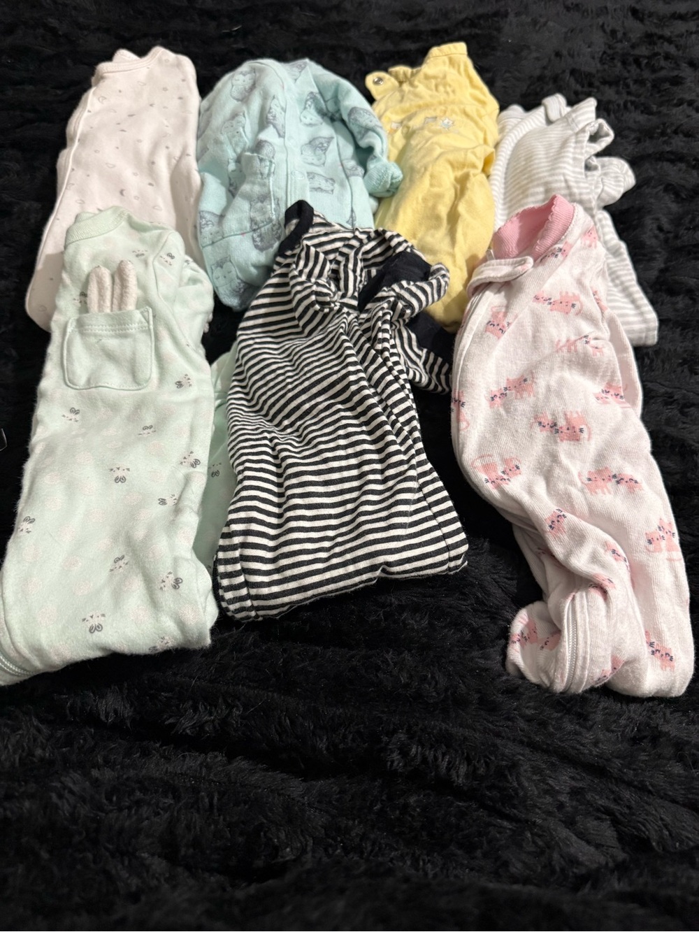 Little Wonders Multi-Color Baby Footie Pack - Mint, Black, Yellow, Pink, White